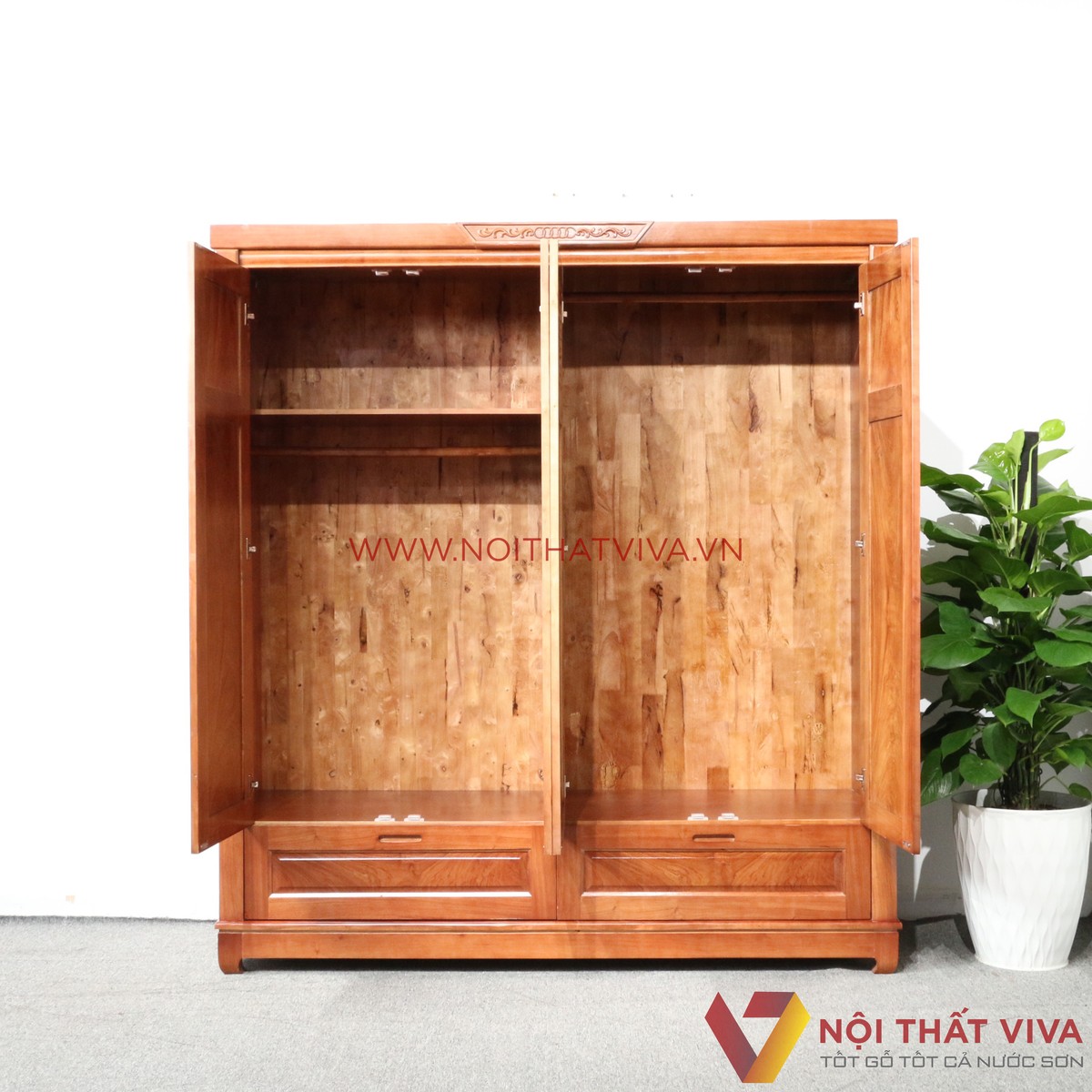 Tủ Áo 4 Cánh Gỗ Hương Đá Cao Cấp Đẹp Giá Rẻ