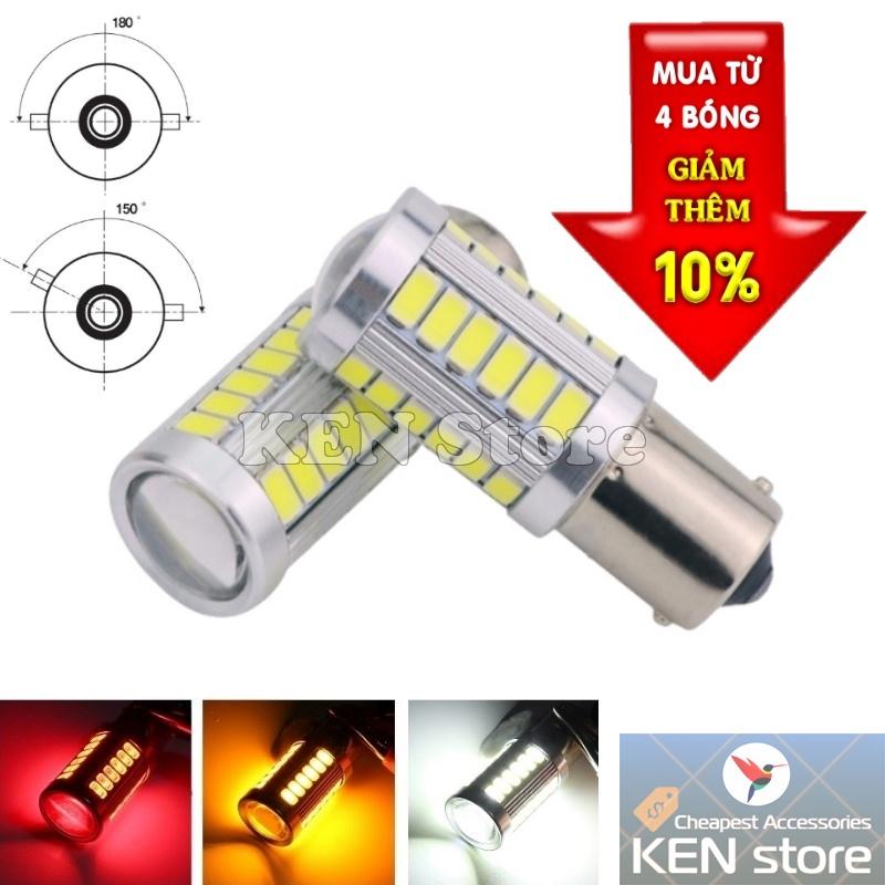 Bóng LED 1156 BA15S BAU15S P21W PY21W làm đèn xi nhan, đèn demi, đèn lùi ô tô xe máy 33smd 5630 siêu sáng