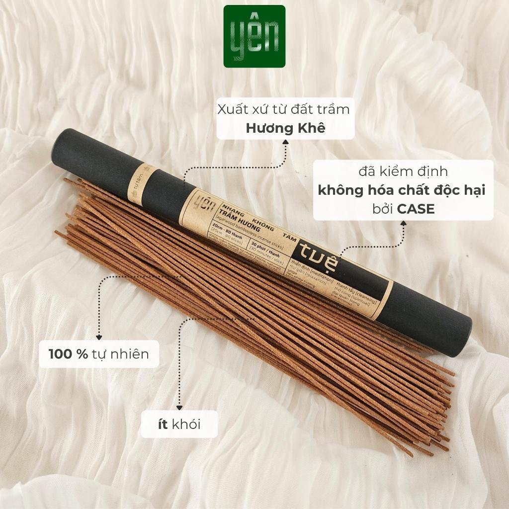 Nhang Trầm Hương Không Tăm Yên Thảo Mộc Loại Tuệ Sạch Tự Nhiên Ít Khói An Toàn Dùng Thiền Thư Giãn