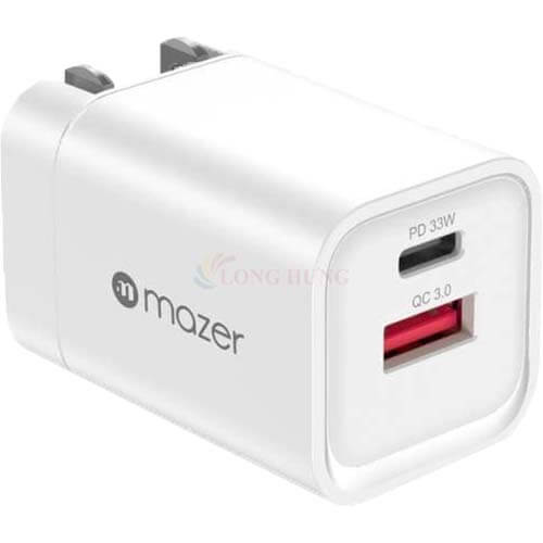 Cốc sạc Mazer Infinite.Boost SuperMINI Pro 33W 1 Type-C 1 USB M-GAN2-T33W(US) - Hàng chính hãng