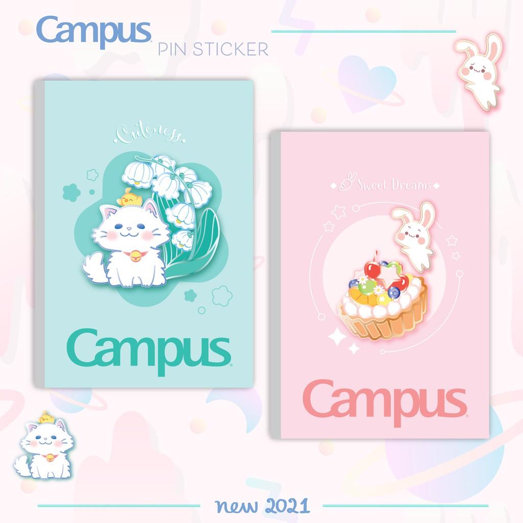 Vở KN Campus Pin Sticker 120 trang (Lốc 10 quyển)