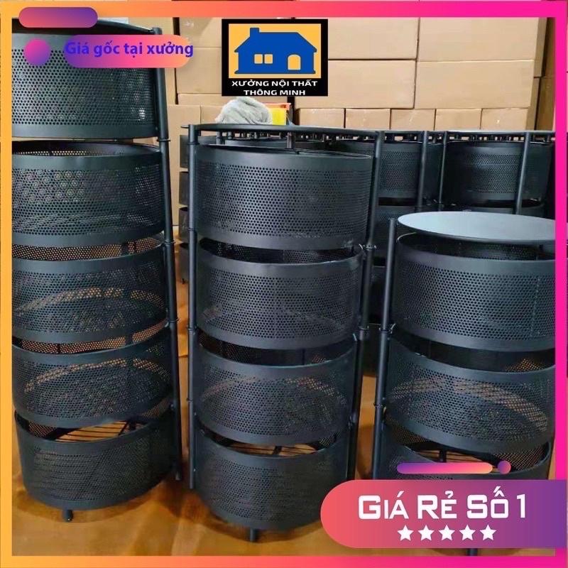 Kệ Tròn Xoay Đa Năng 5 Tầng Có Bánh Xe Di Chuyển.