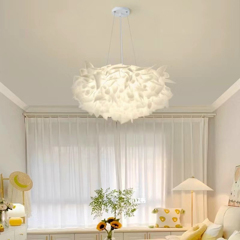 Đèn Thả Lông Vũ Cao Cấp Trang Trí Phòng Ngủ JOYMART MTH3887C Đèn Thả Trần Decor Quý Phái Phong Cách Cá Tính, Sang Chảnh