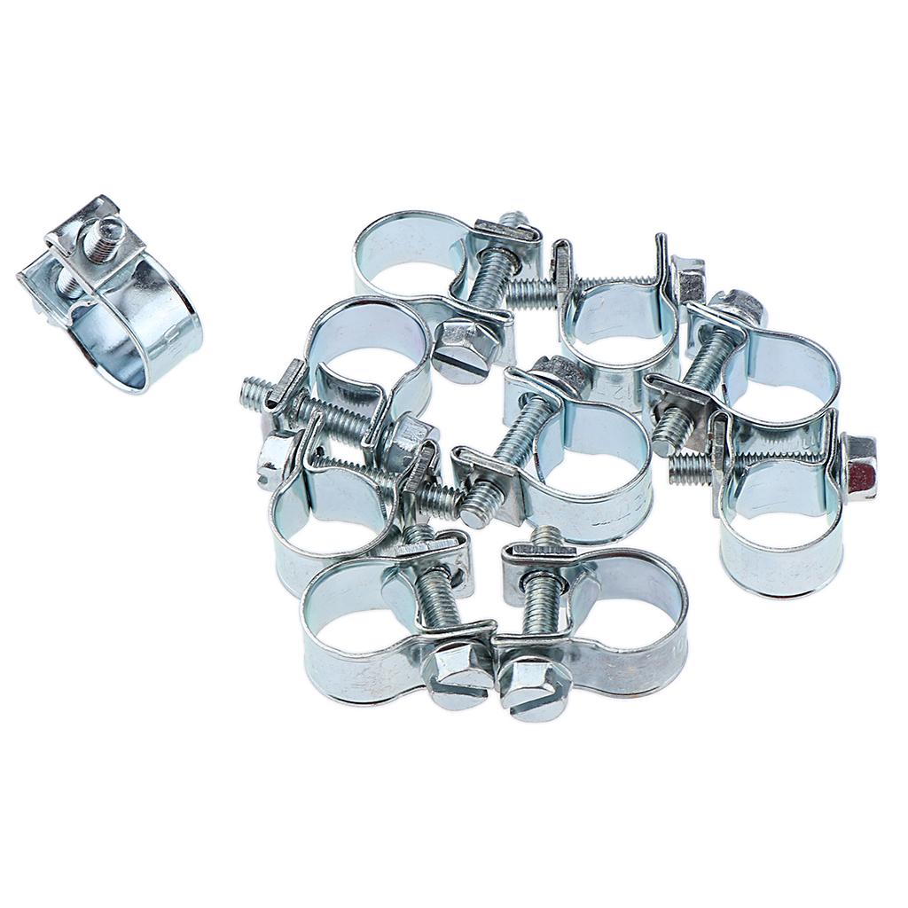 20x Mini Adjustable Hose Pipe Clips Fuel Water Line Worm Clip Ø 10 - 12mm