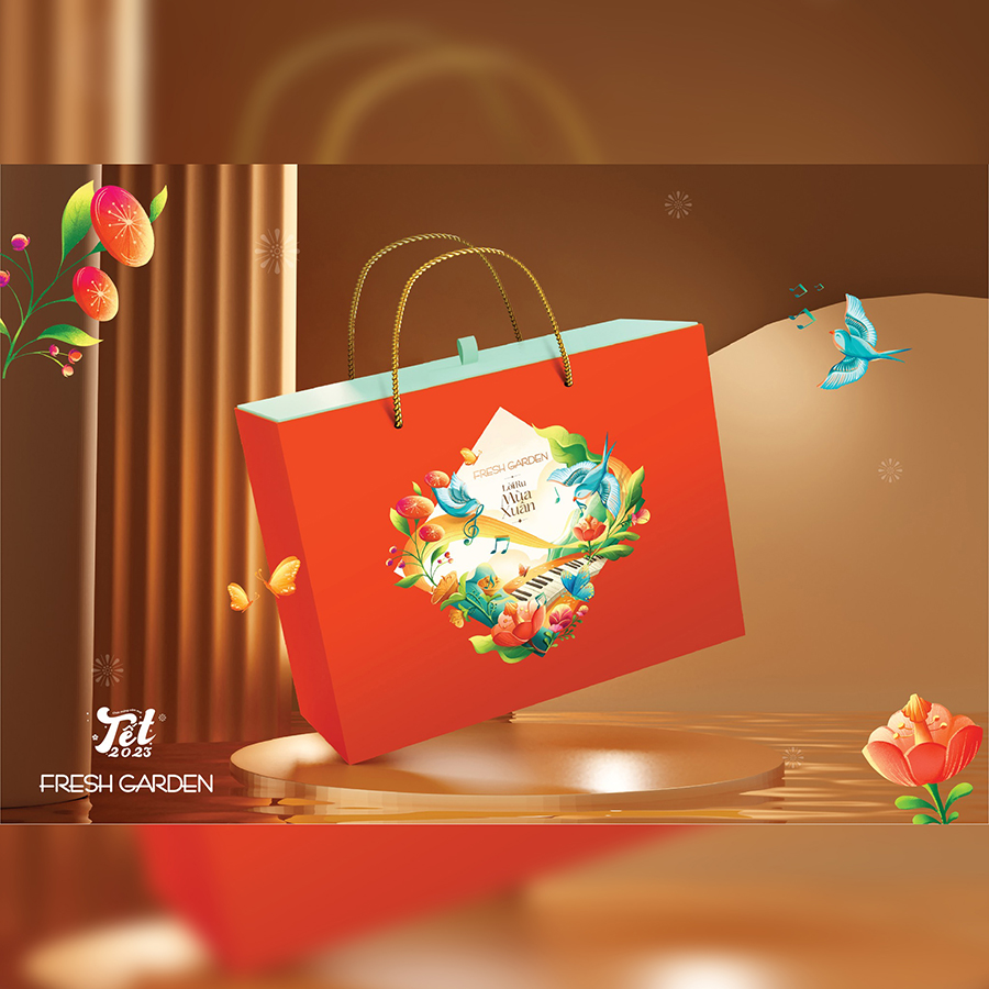 Bộ Bánh Quy Cao Cấp Quà Tết Lời Ru Mùa Xuân FRESH GARDEN Đủ Loại Đủ Vị  Hộp 80g