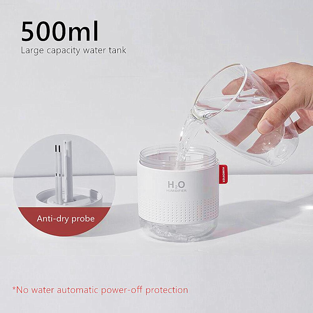 Hương Thơm Khuếch Tán Tinh Dầu Phun Sương Tạo Độ Ẩm 500Ml USB Di Động Không Khí Siêu Âm Khuếch Tán Hương Thơm Máy Tạo Ẩm, Phun Sương Dành Cho Văn Phòng Nhà Xe Ô Tô