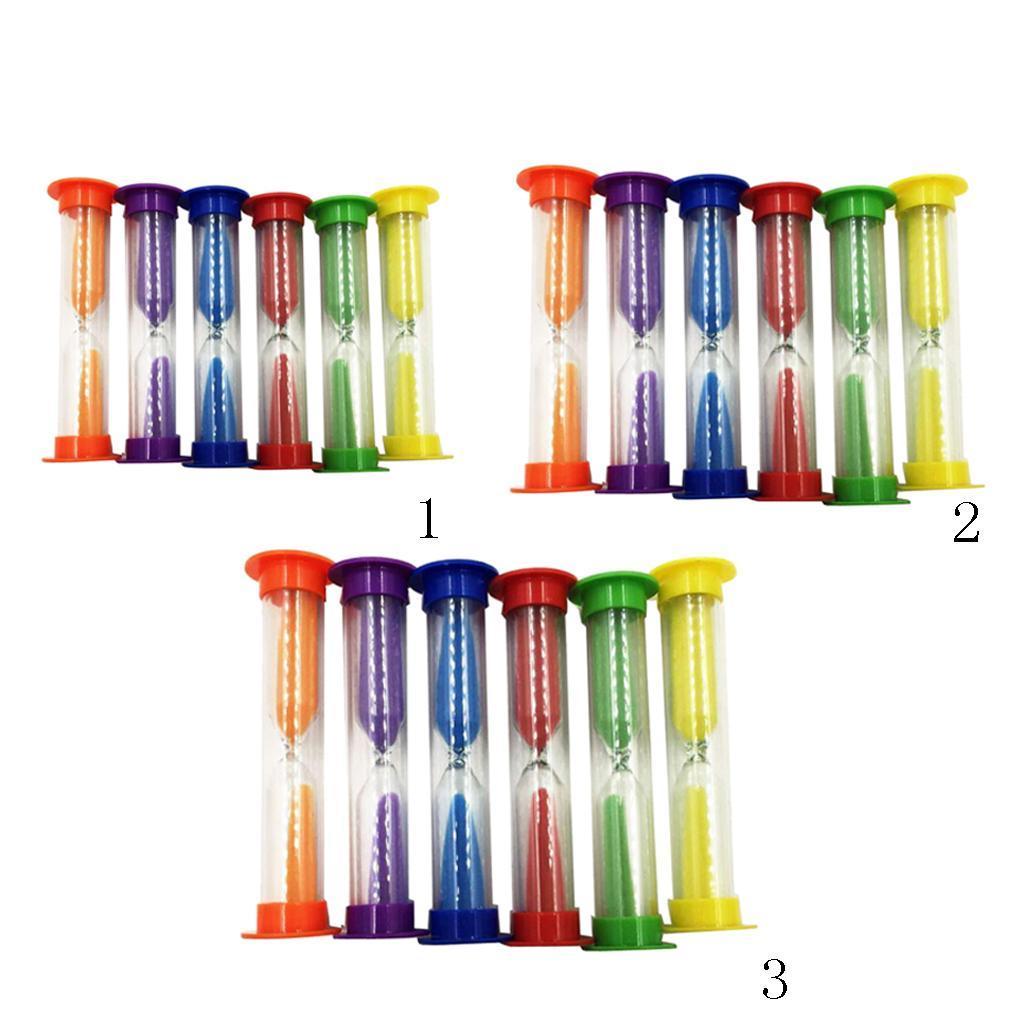 6pcs Kitchen Cooking Baking Sand Timer Set Reading Hourglass