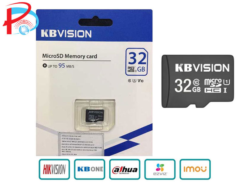 Thẻ Nhớ Mirco SD Kbvision 32Gb Class 10 Chuyên Ghi Hình Cho Camera, Máy Ảnh và Điện Thoại - Hàng Chính Hãng