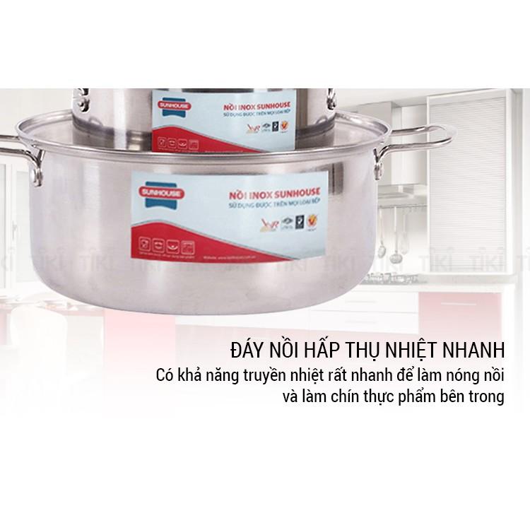 Bộ 3 Nồi Inox Cao Cấp SH224 Bền Bỉ, Dùng Cho Mọi Loại Bếp