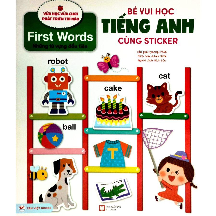 Combo: Bé vui học tiếng anh cùng Sticker: Số đếm và Màu sắc + Trong vườn thú + Bảng chữ cái + Một ngày của tớ + Những từ vựng đầu tiên