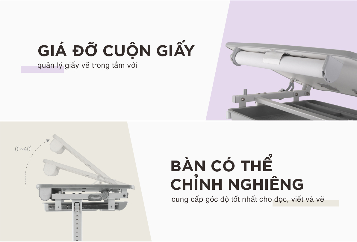 Bộ bàn ghế tựa lưng cho trẻ cho phép điều chỉnh độ cao bằng tay (B203) - Xanh