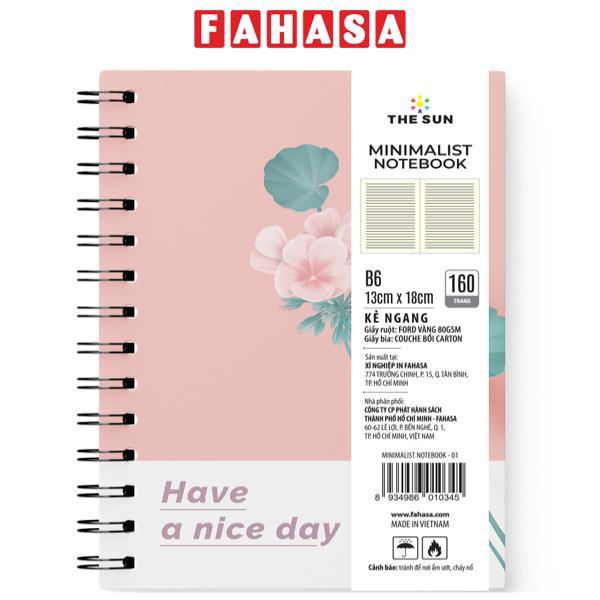 Sổ Lò Xo Bìa Cứng Minimalist B6 - Kẻ Ngang - 160 Trang 80gsm - The Sun 01