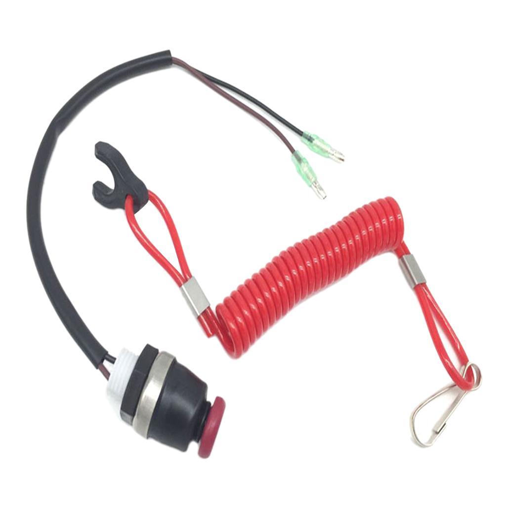 2pcs Boat Part Outboard Engine Motor Lanyard Kill Stop Switch Safety Tether