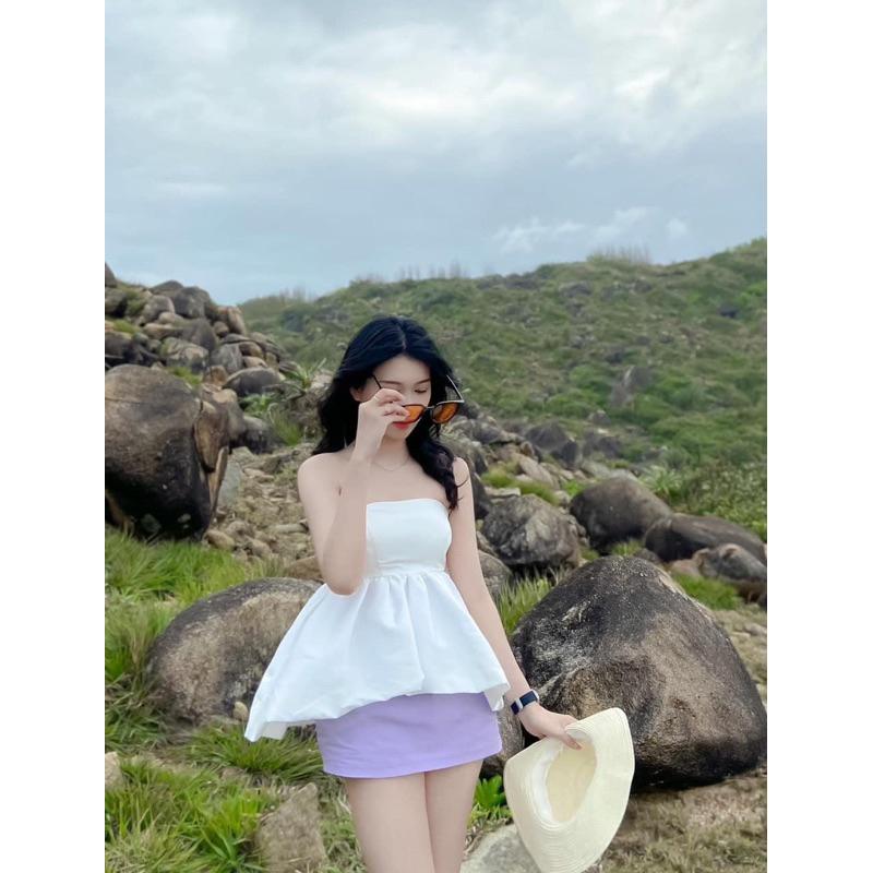 SET CHÂN VÁY A  + ÁO PHI CUP NGỰC