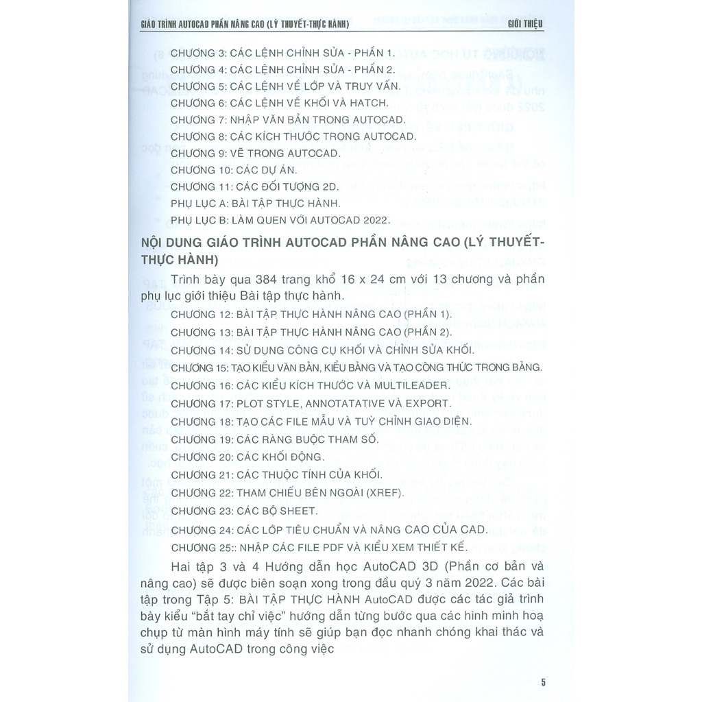 Giáo Trình Autocad Phần Nâng Cao (Lý Thuyết - Thực Hành - Tái Bản)