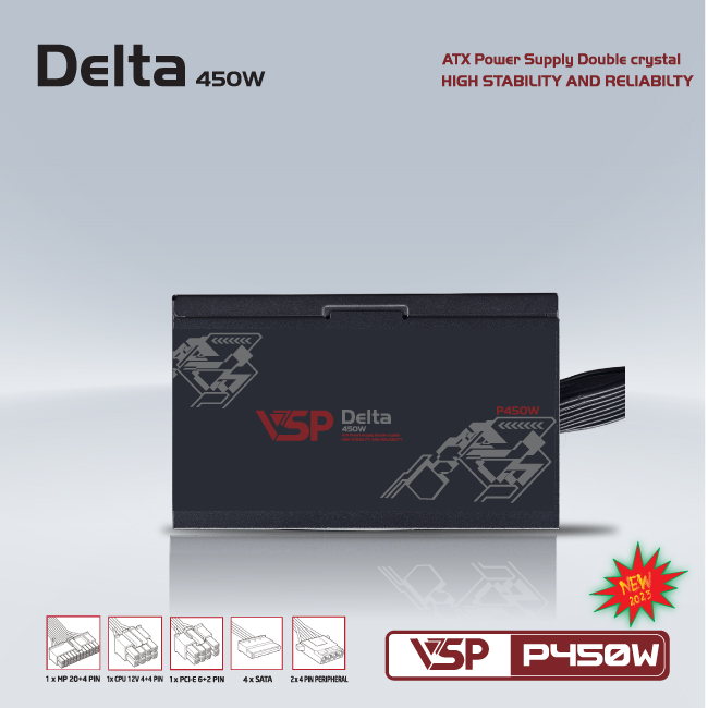 Nguồn VSP Delta P450W (450W) - HT - HÀNG CHÍNH HÃNG