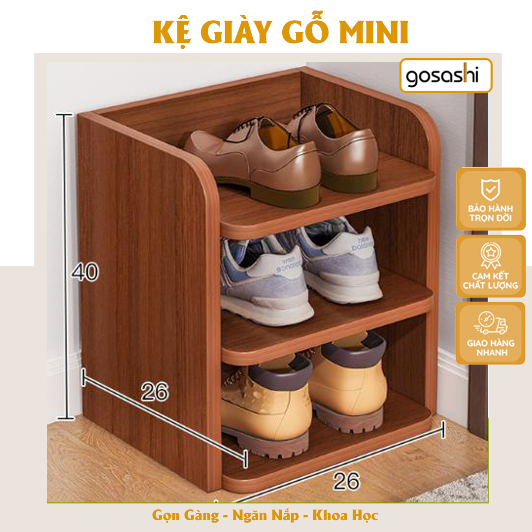 Kệ Để Giày Dép Gỗ Thiết Kế Nhỏ Gọn, Tối Ưu Diện Tích Kệ Giày Dép Xếp Gọn Đa Năng Kệ Gỗ MDF Phong Cách Hiện Đại