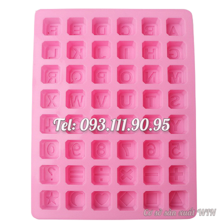 Khuôn silicon làm bánh, rau câu, socola 24 chữ cái, 10 số, ký tự - Mã số 1136