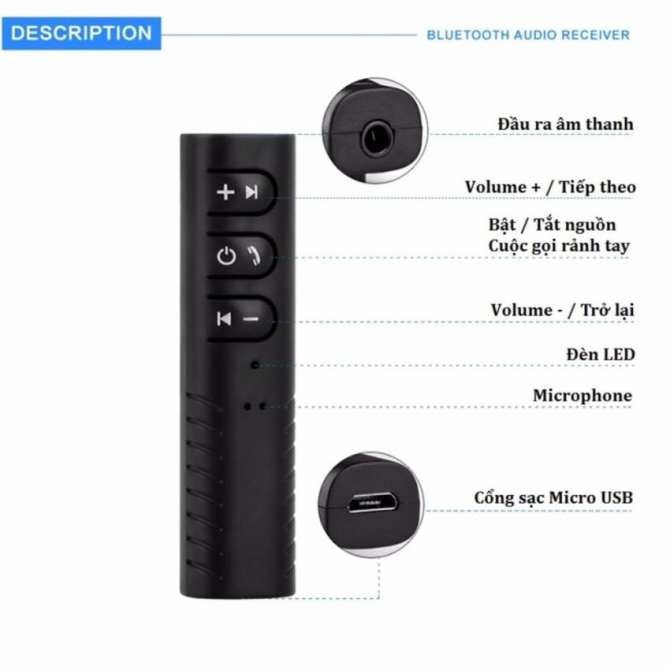 Thiết bị tạo bluetooth biến loa thường, tai nghe thường thành bluetooth Car Bluetooth Music Receiver + Tặng giá đỡ điện thoại