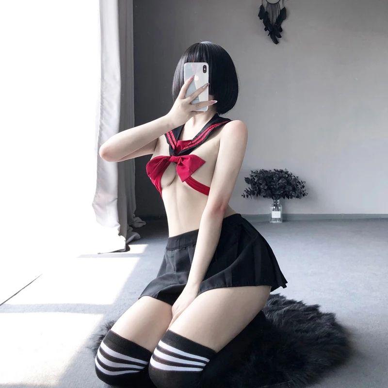 cosplay học sinh nữ sinh buộc dây ngực sexy gợi cảm