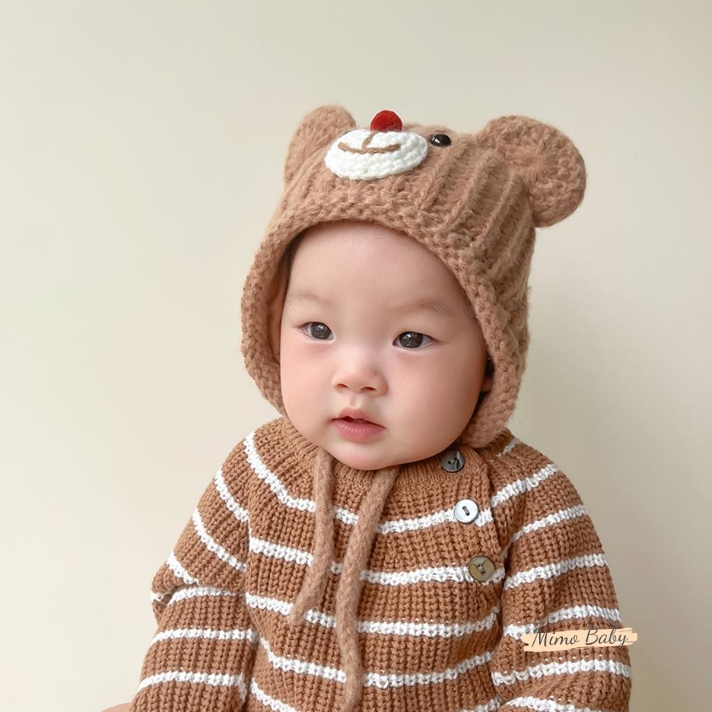 Mũ nón len mùa đông đan hình tai chuột dễ thương cho bé ML192 Mimo Baby