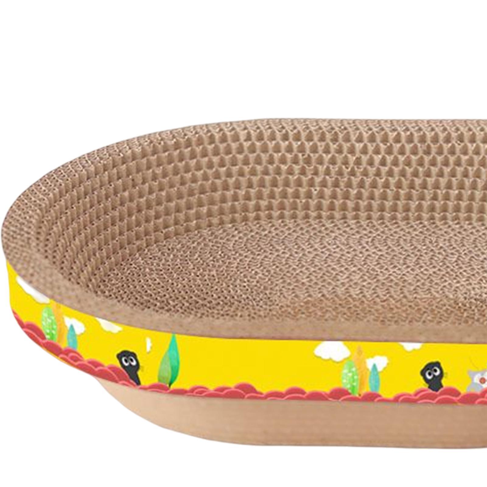 Cat Scratcher Cardboard Kitty Oval Corrugated Lounge Bed Scratching Board
