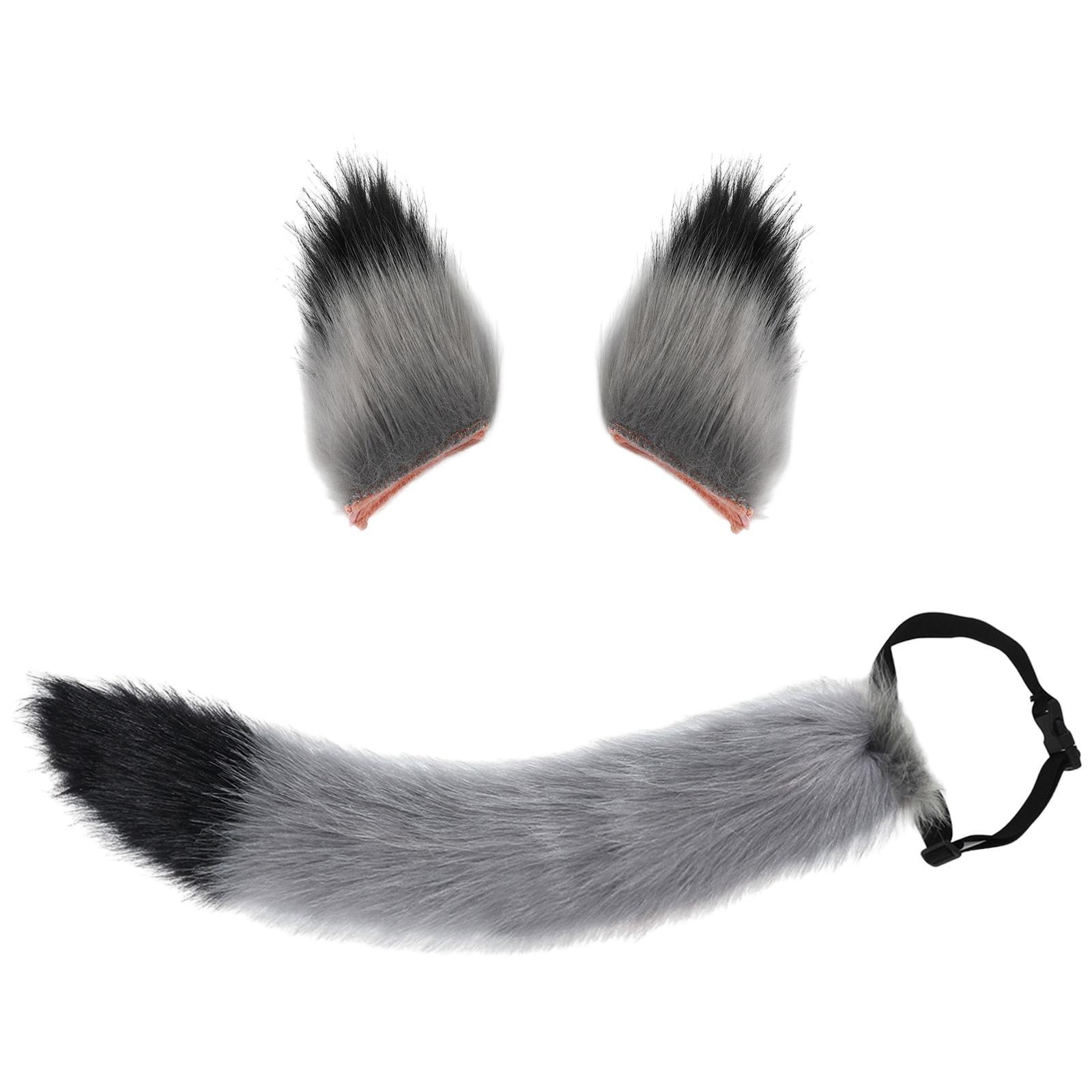 Fox Ears Tail Cosplay Props Hair Clips Attractive for Halloween