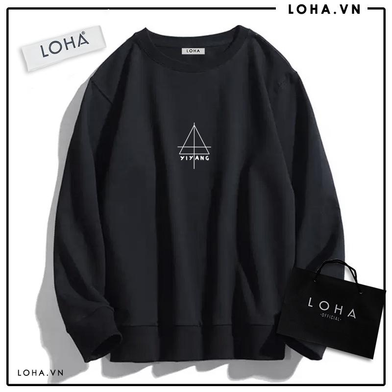 Áo Sweater in hình và chữ YIYANG Oversize Basic áo nỉ Nhật cao cấp dài tay Unisex LOHA