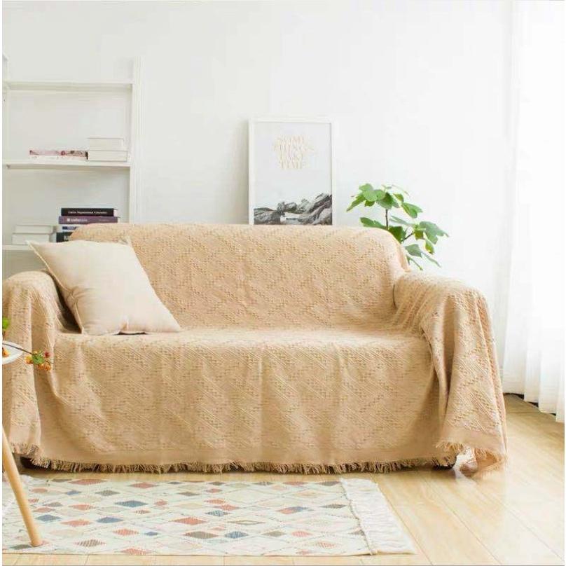 Khăn Phủ Sofa, Mền Đắp Thư Giãn, Thảm Trải Sàn, Decor Chụp Ảnh Loại Một Màu