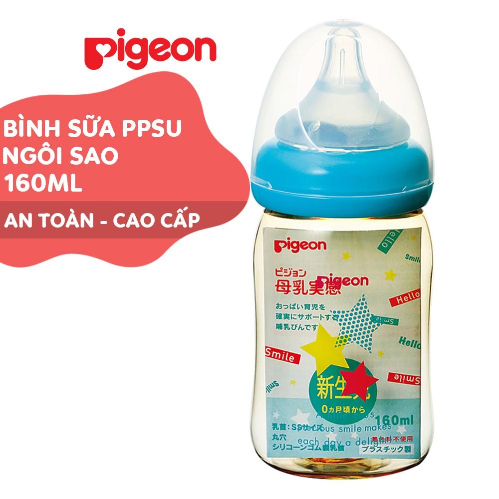 Bình sữa cổ rộng PPSU Plus Ngôi sao Pigeon 160ml/240ml
