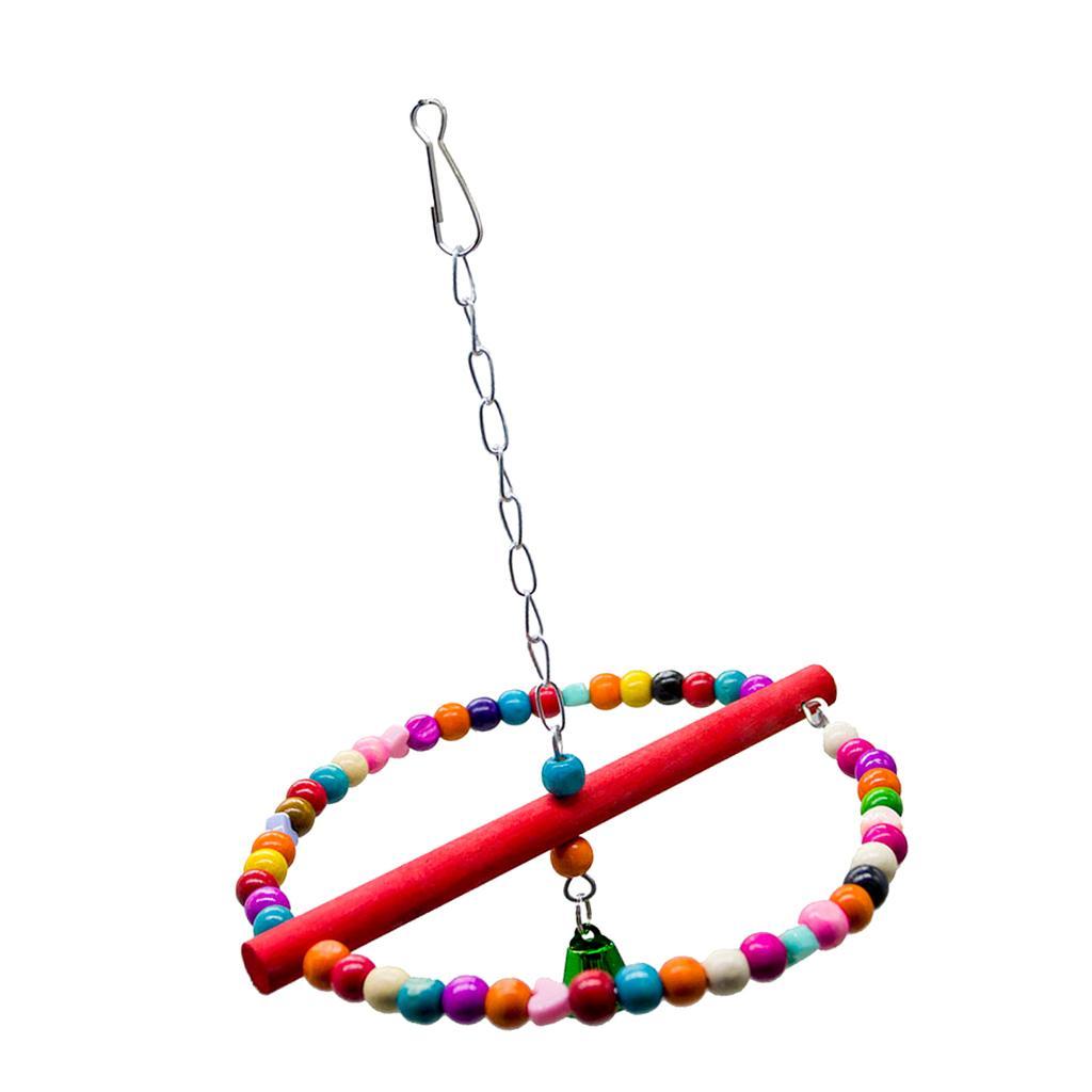 Bird Wooden Cage Perch Toys Parrot Swing for Macaw African Greys