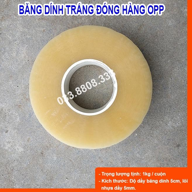 BĂNG DÍNH TRẮNG CUỘN 1KG LÕI MỎNG CỰC DAI ĐÓNG HÀNG SIÊU THÍCH