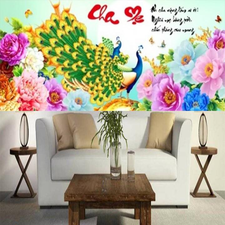 Tranh đá cha mẹ công LV166 - kích thước: 105 * 50cm.