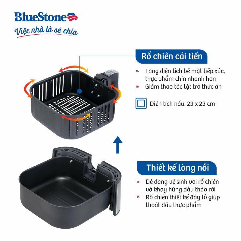 Nồi chiên không dầu điện tử BlueStone AFB-5878 - 5.5 Lít, Công nghệ làm nóng Rapid Air - Hàng chính hãng