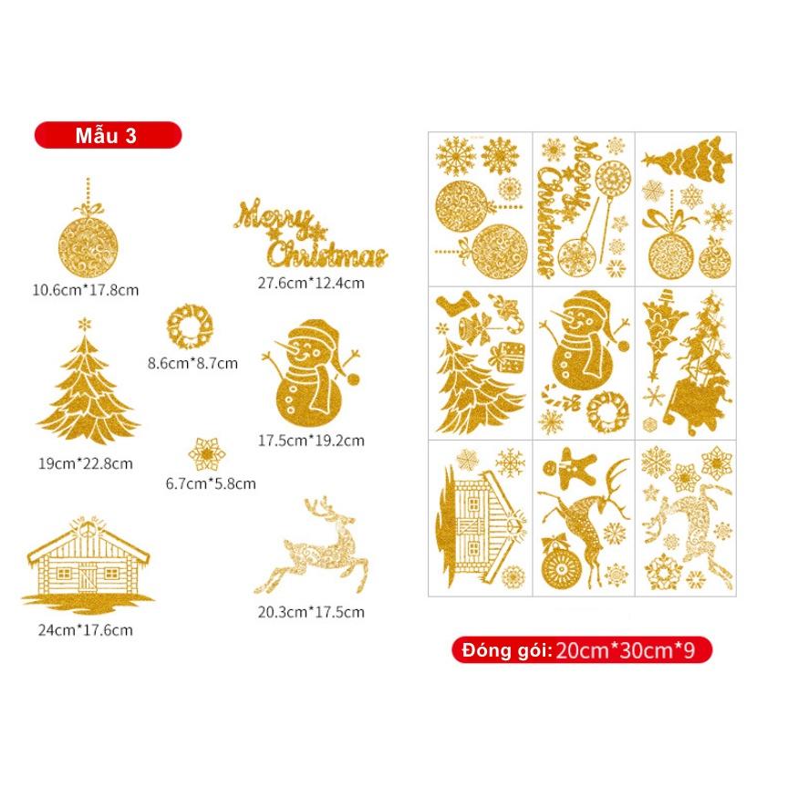 Decal Trang Trí Noel Hai Mặt Hít Tĩnh Điện - PHỤ KIỆN NOEL KIM TUYẾN NHIỀU MẪU