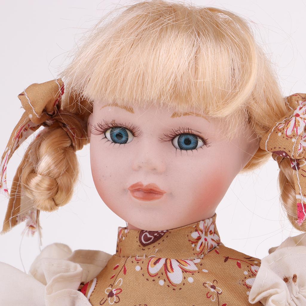 30cm Cute Porcelain Doll Girl Figures with Stand Adult Collection