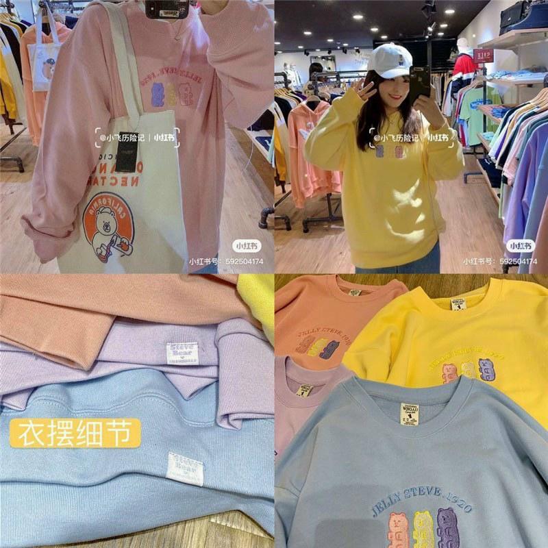 ÁO HOODIE - ÁO KHOÁC NỈ NGOẠI Dây full zip HOOIDE MỚI THÊU GẤU DỄ THƯƠNG