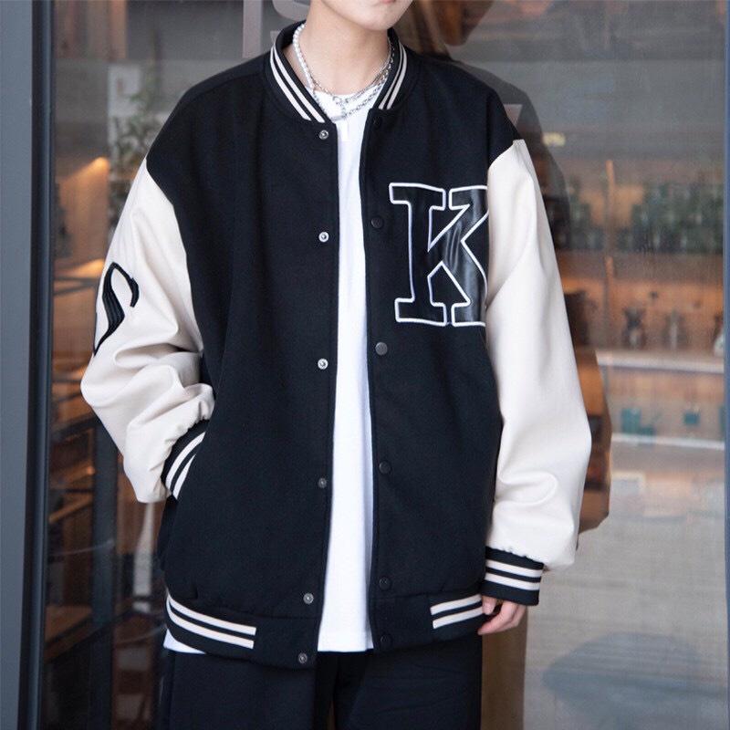 Áo Cardigan Bomber Bóng Chày Nỉ Bông K.KASHENG Form Rộng Unisex Nam Nữ Ulzzang KUN