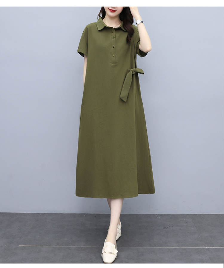 Đầm suông cỏ sơ mi linen công sở form rộng, 2 túi chéo siêu xinh, phong cách Hàn Quốc thanh lịch CS61