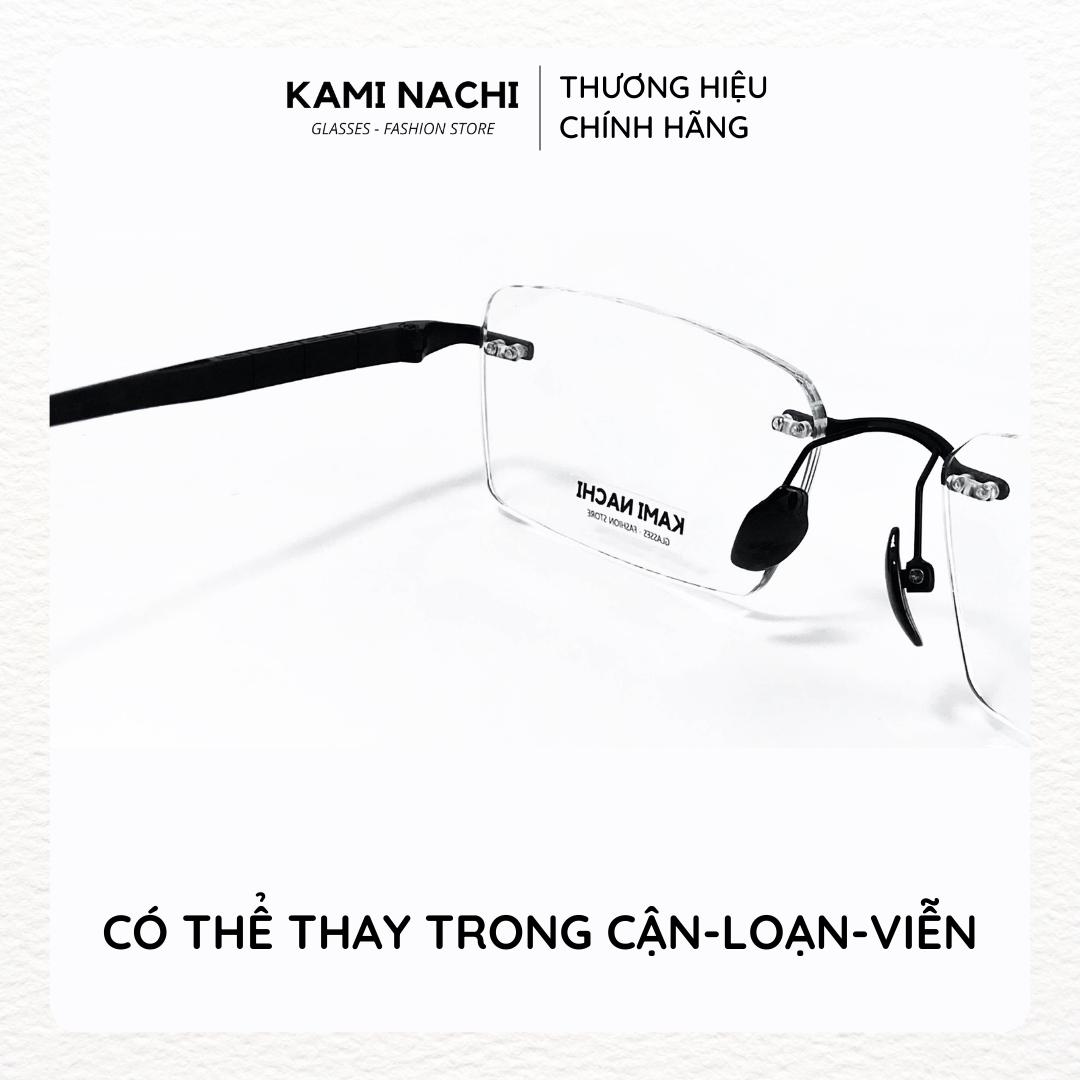 Gọng kính The Business Man phiên bản Big Boss size L chất liệu Titanium mạ Ion KAMI NACHI mã 91092