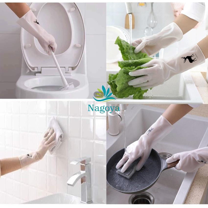 Găng Tay Cao Su Siêu Dai, Siêu Bền Loại Dài Chống Thấm Nước Trong Suốt