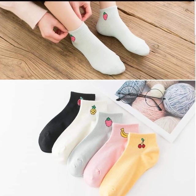 Combo 05 đôi tất hoa quả ngắn cổ - Mix mẫu