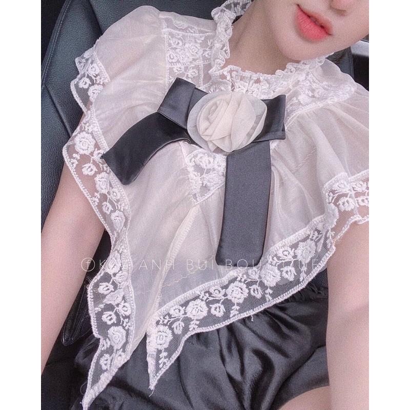Áo sơmi hoa trà cộc tay