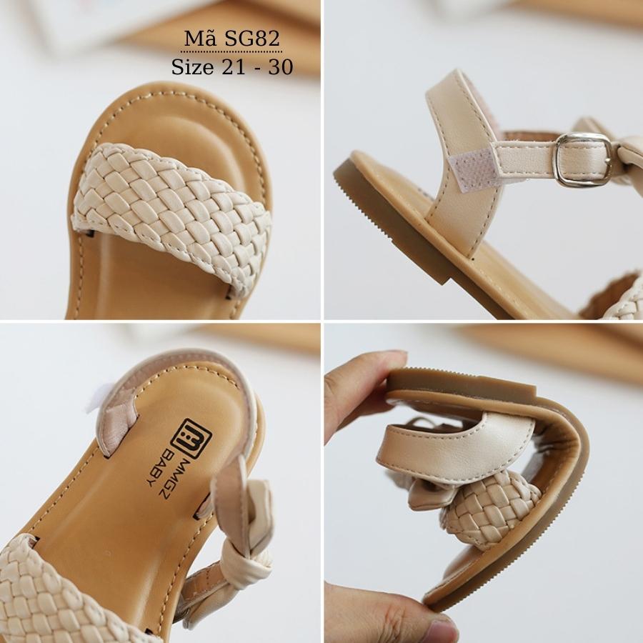 Sandal bé gái 1 2 3 4 5 tuổi NHÍM SHOP quai ngang tết sam điệu đà 3 màu hồng đen trắng thời trang phong cách Hàn Quốc phù hợp cho trẻ em nữ mang đi học đi biển dạo phố sành điệu và dễ thương SG82