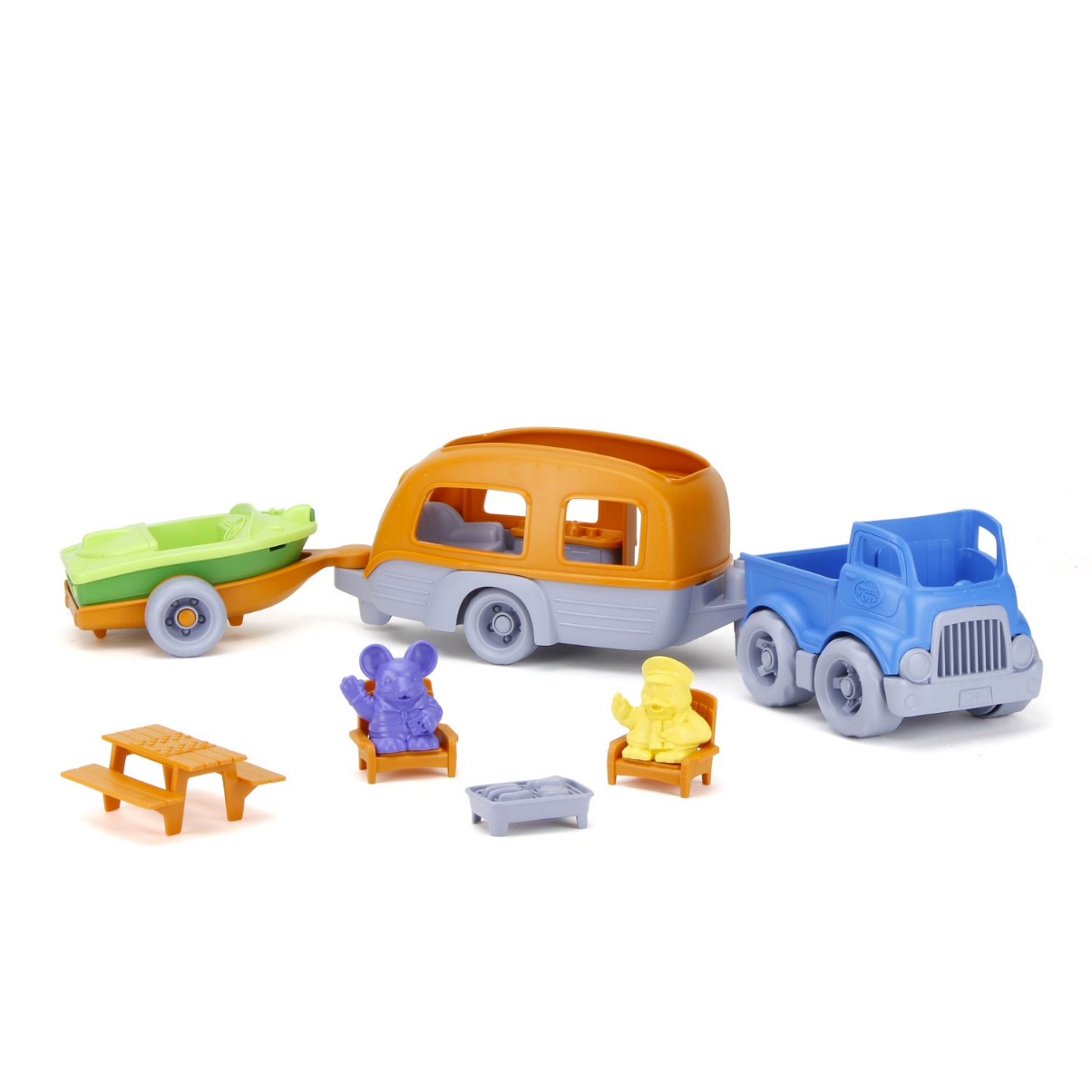 Bộ Đồ Chơi Xe, Thuyền Và Đồ Dùng Cắm Trại Green Toys Cho Bé Từ 2 Tuổi