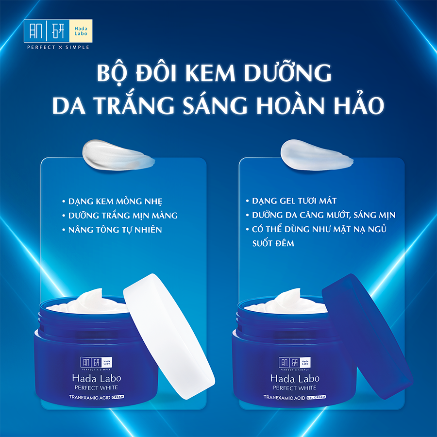 Kem Dưỡng Trắng Da Tối Ưu Hada Labo Perfect White Tranexamic Acid 1% Cream 50g