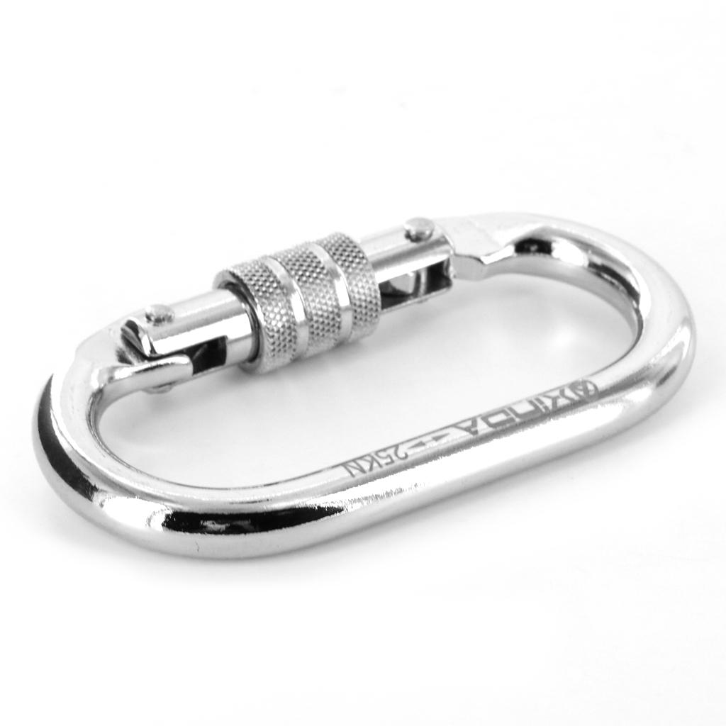 Mountaineering Rock Climbing Carabiner Steel Screwgate Locking Hook 25KN