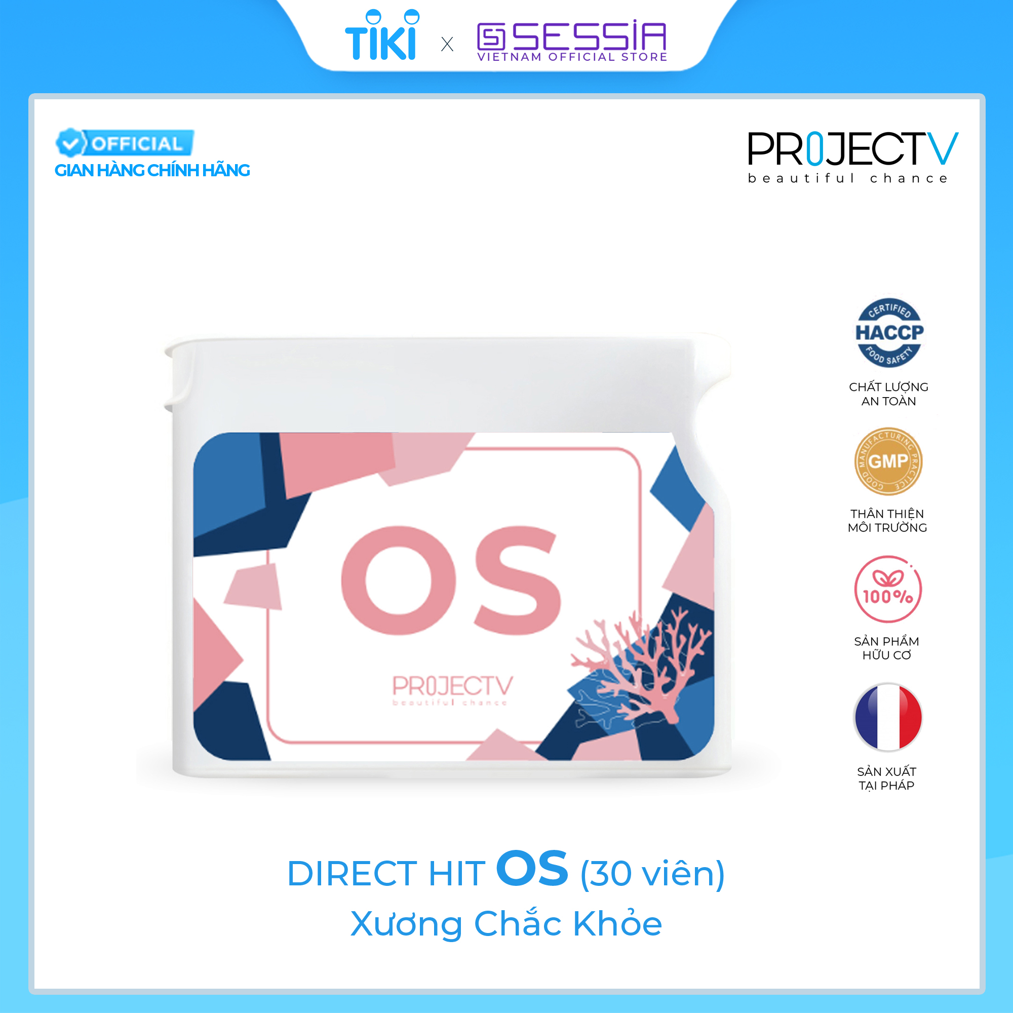 [VOUCHER 220K] Thực Phẩm Sức Khoẻ VS+ENT+OS | V Alphabet - Điều hòa huyết áp, Giảm đau khớp, Ngừa loãng xương - PROJECT V - Xuất xứ Pháp, Hàng Chính Hãng