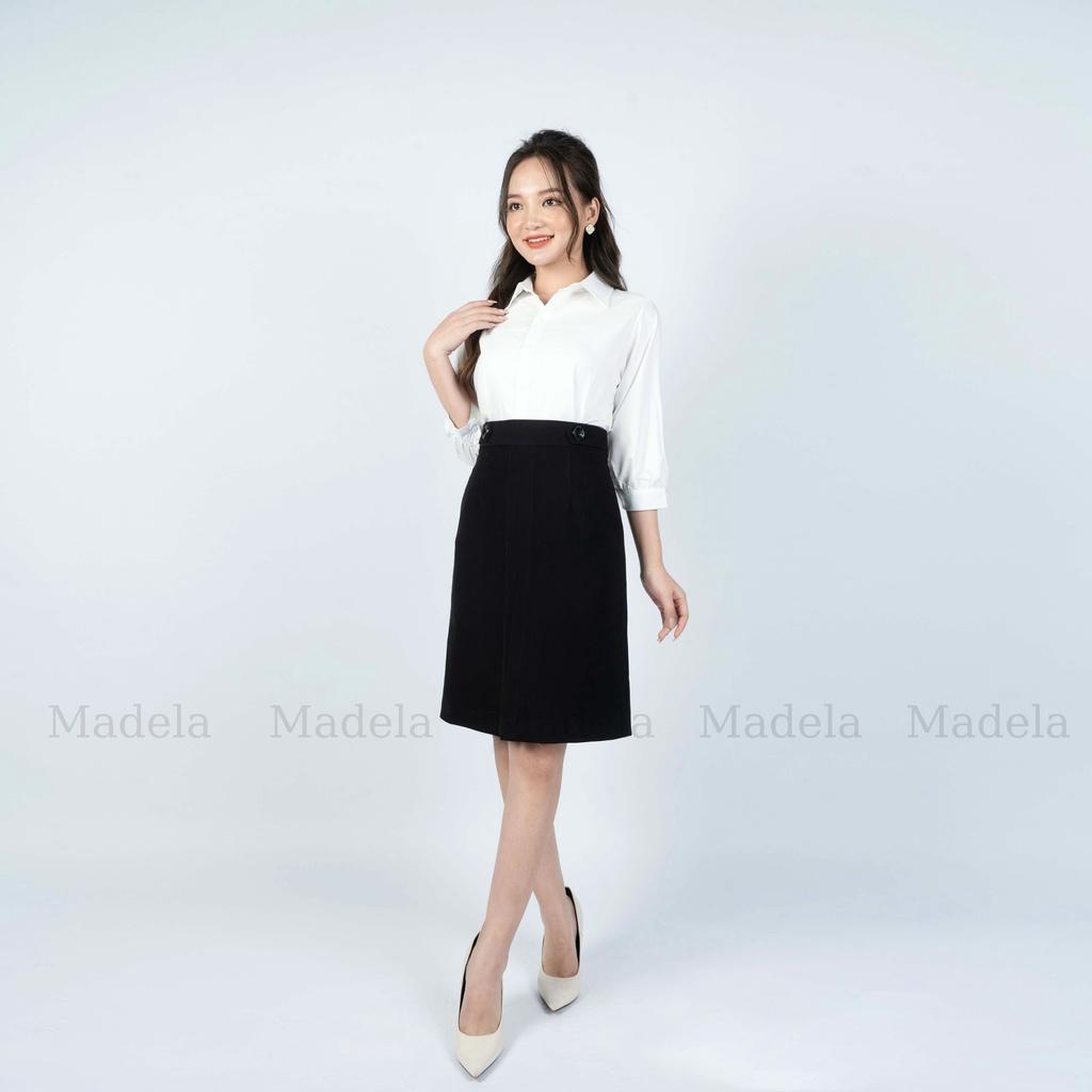 Chân Váy dài Chữ A Xẻ trước Madela Phong cách thanh lịch ,Váy dài chữ A midi kiểu dáng basic công Sở , chất vải dày dặn có nhiều màu lựa chọn - CVLD06