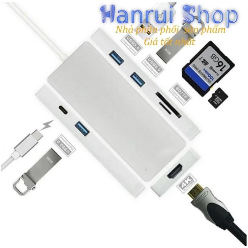 Cổng chuyển đổi đa năng Type C 7 in 1 cho Macbook HDMI 4K, usb, thẻ nhớ - AsiaMart